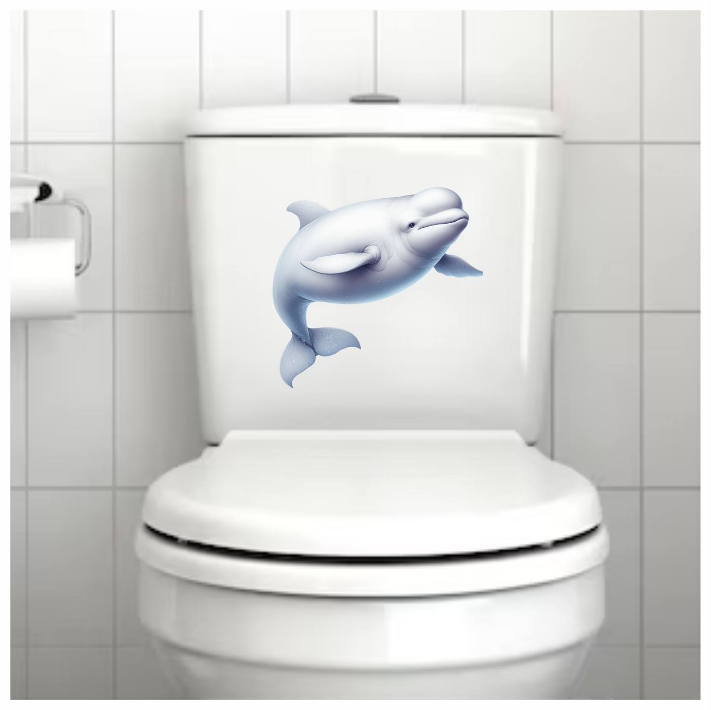 White Beluga Whale Swimming Vinyl Sticker Decal