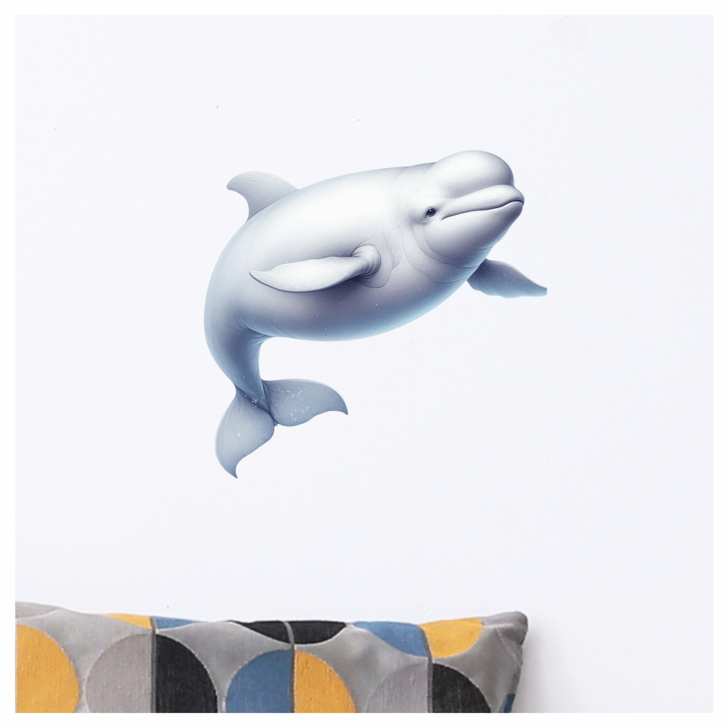 White Beluga Whale Swimming Vinyl Sticker Decal