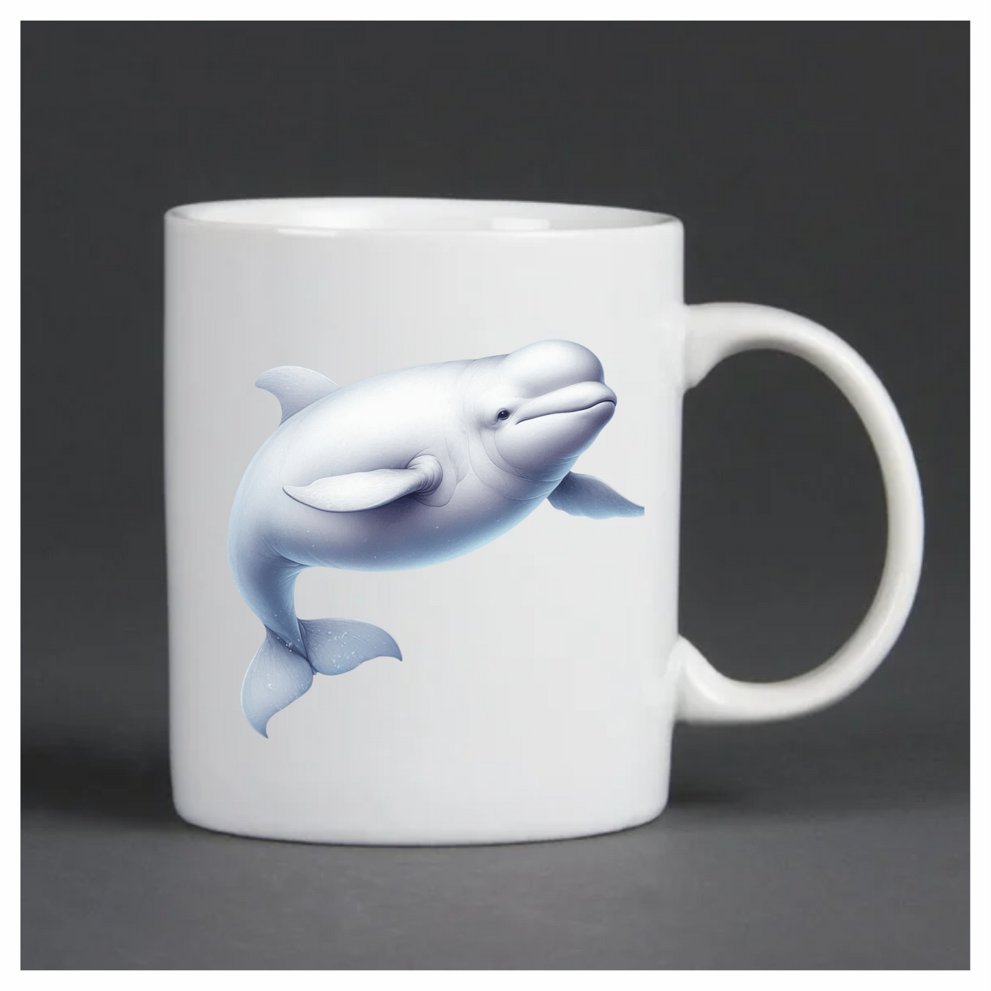 White Beluga Whale Swimming Vinyl Sticker Decal