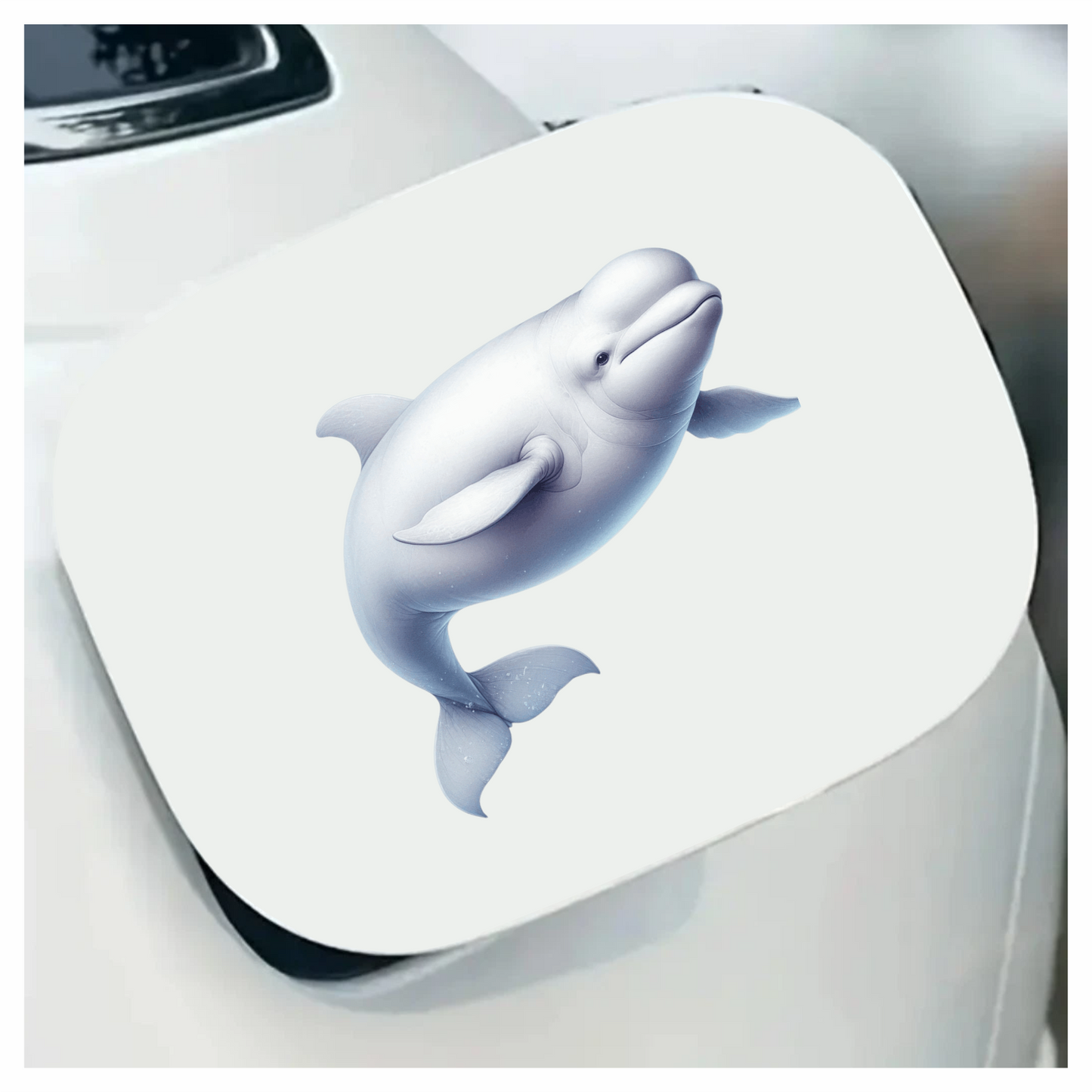 White Beluga Whale Swimming Vinyl Sticker Decal