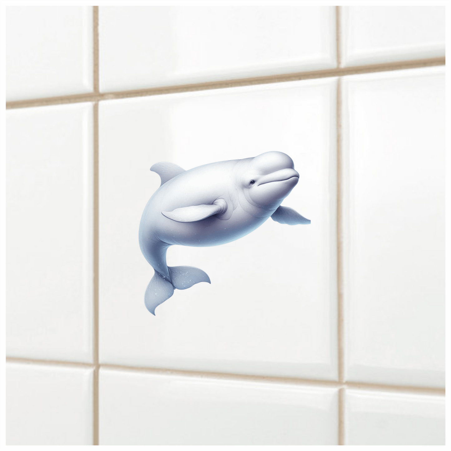 White Beluga Whale Swimming Vinyl Sticker Decal