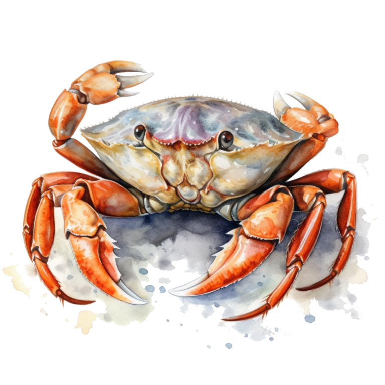 Crab Orange Watercolor Ocean Vinyl Sticker Decal