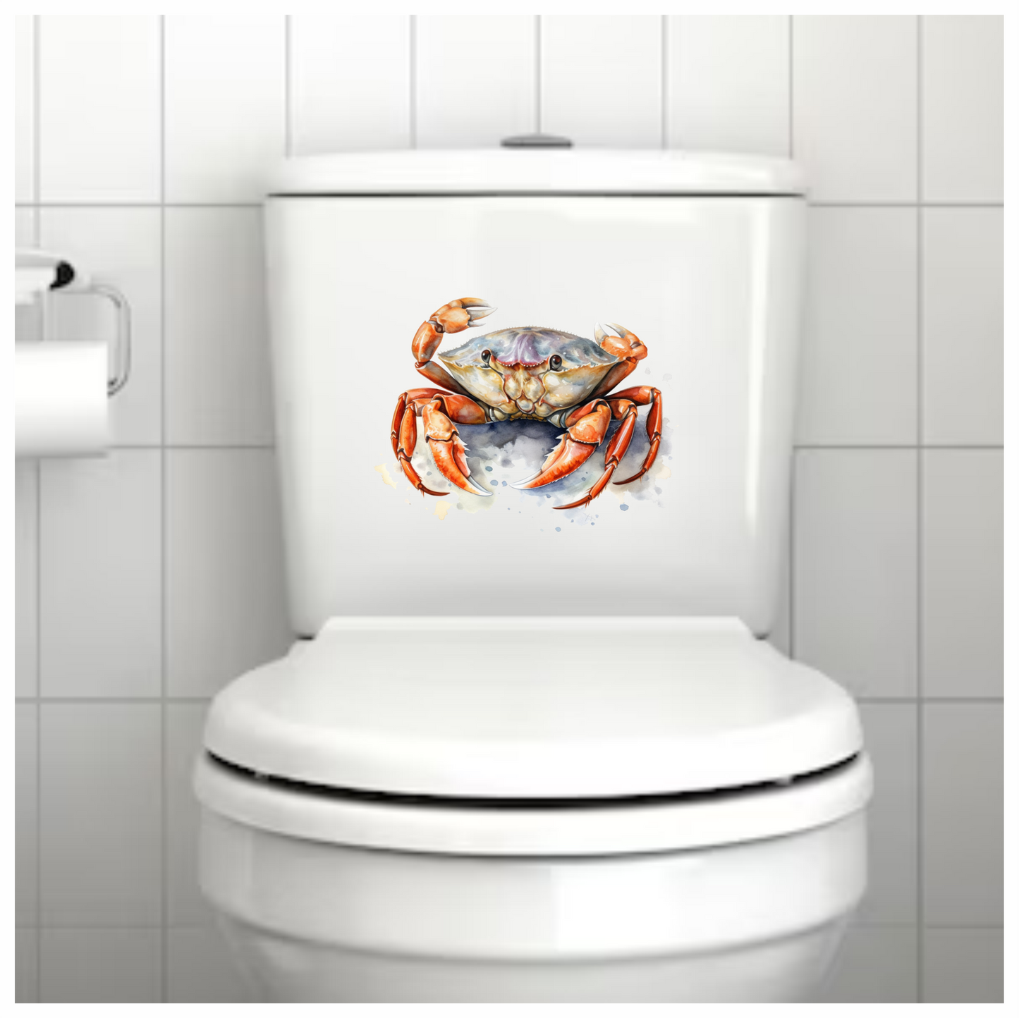 Crab Orange Watercolor Ocean Vinyl Sticker Decal