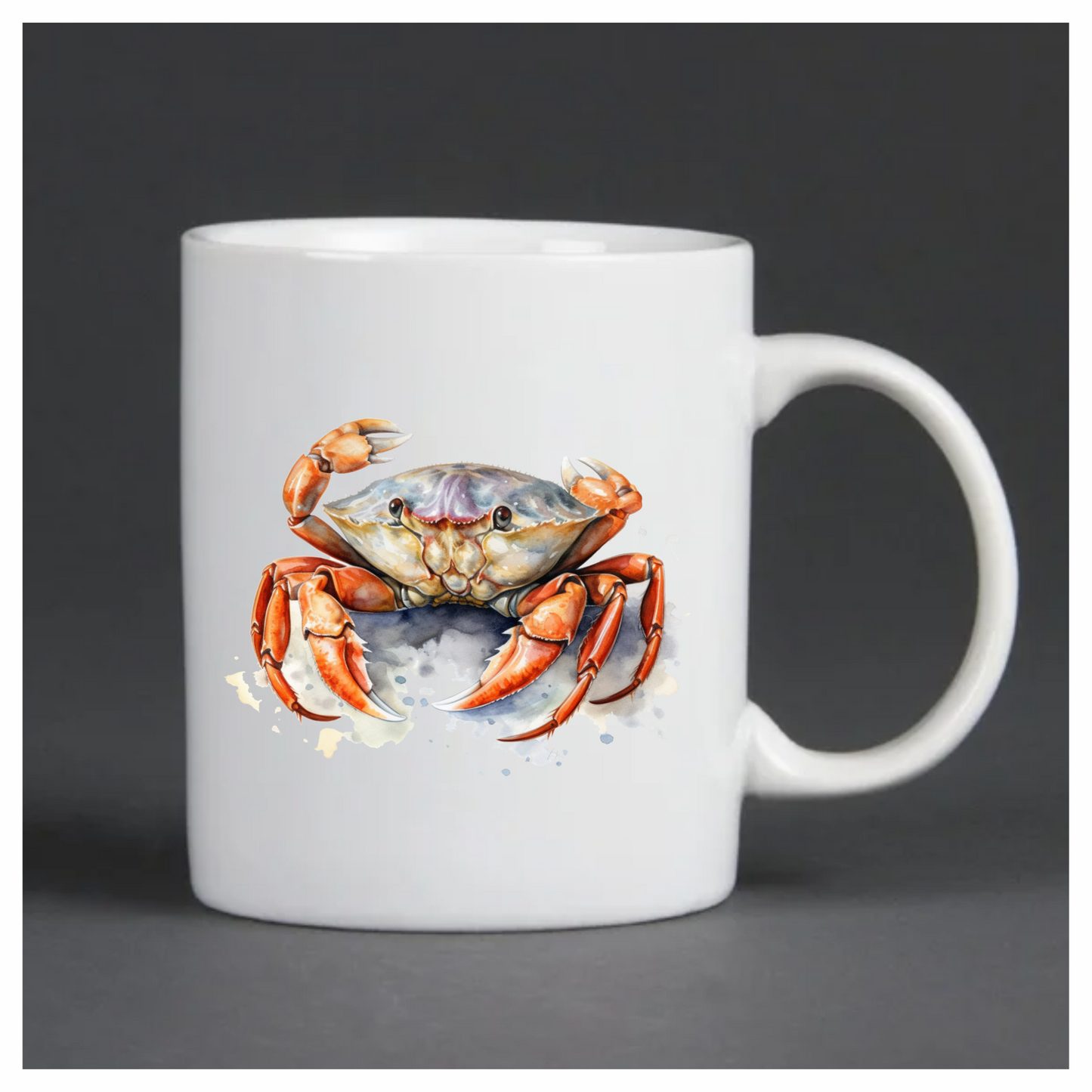 Crab Orange Watercolor Ocean Vinyl Sticker Decal