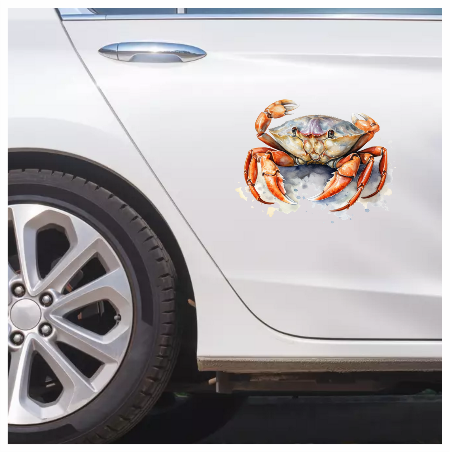 Crab Orange Watercolor Ocean Vinyl Sticker Decal