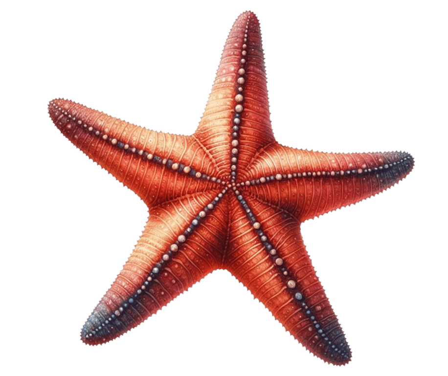 Red Starfish Vinyl Sticker Decal