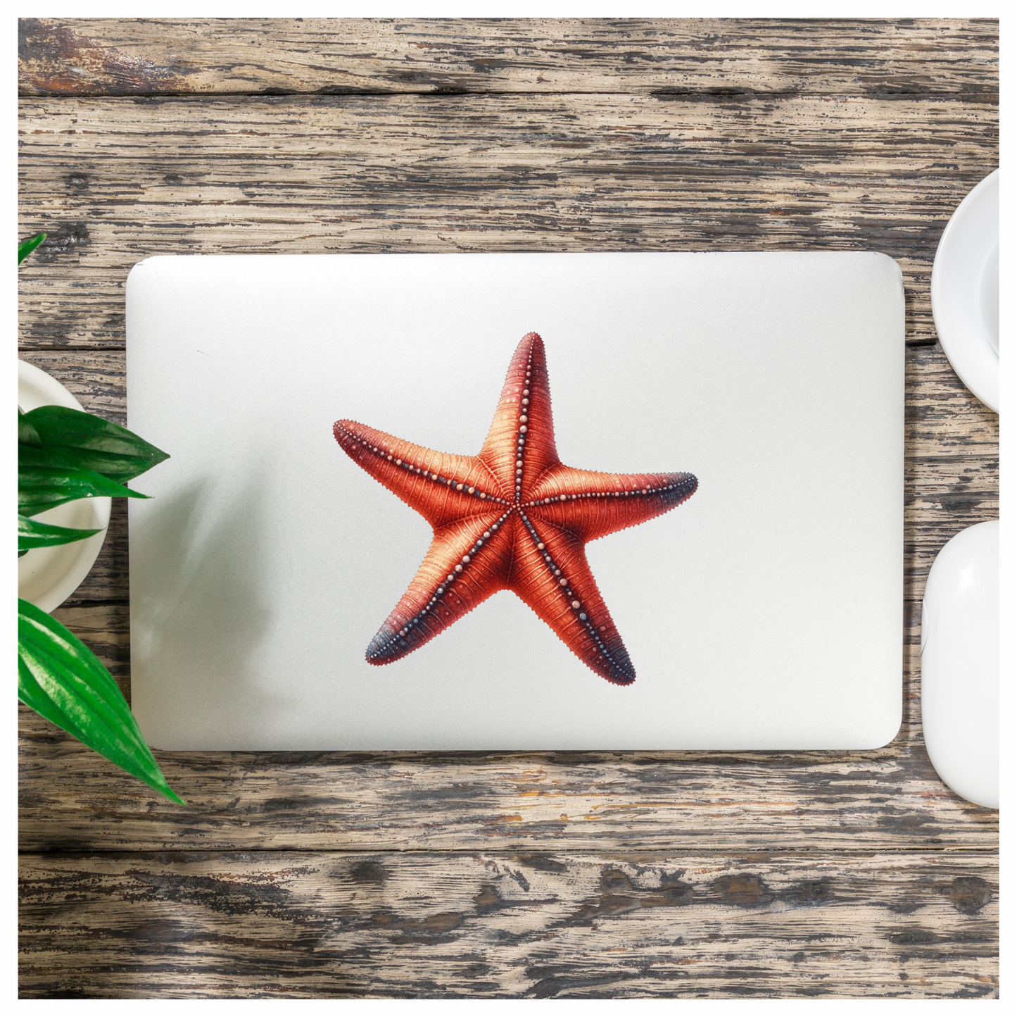Red Starfish Vinyl Sticker Decal