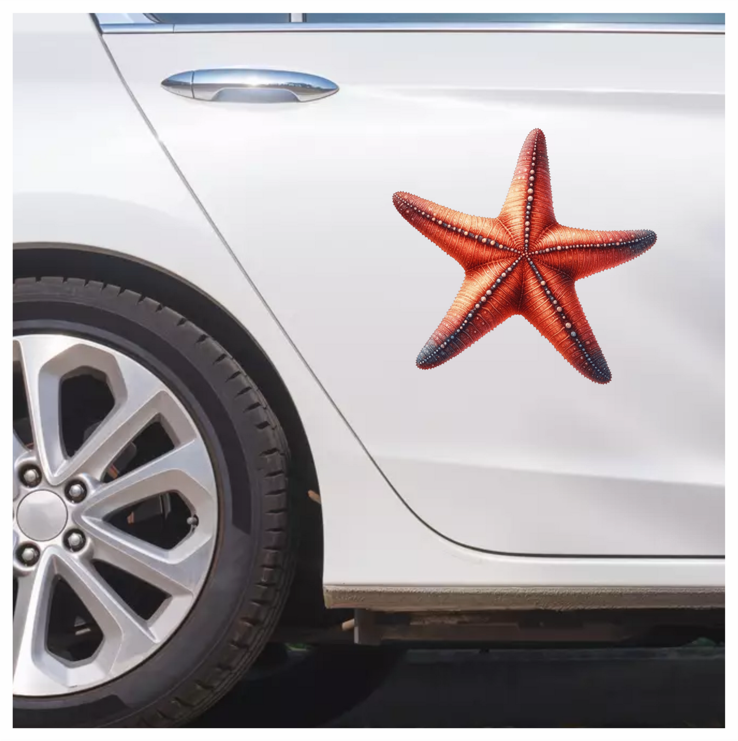 Red Starfish Vinyl Sticker Decal