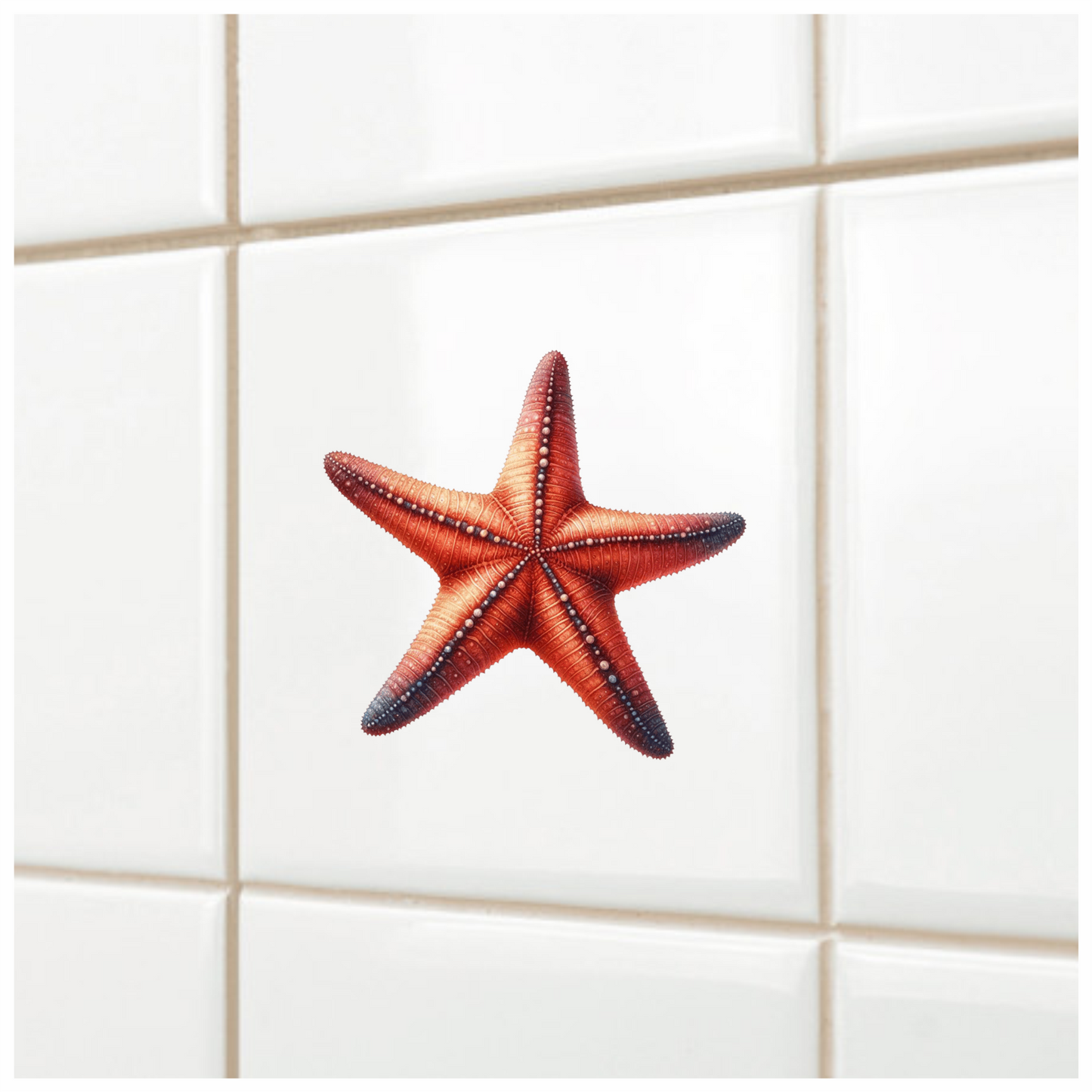 Red Starfish Vinyl Sticker Decal