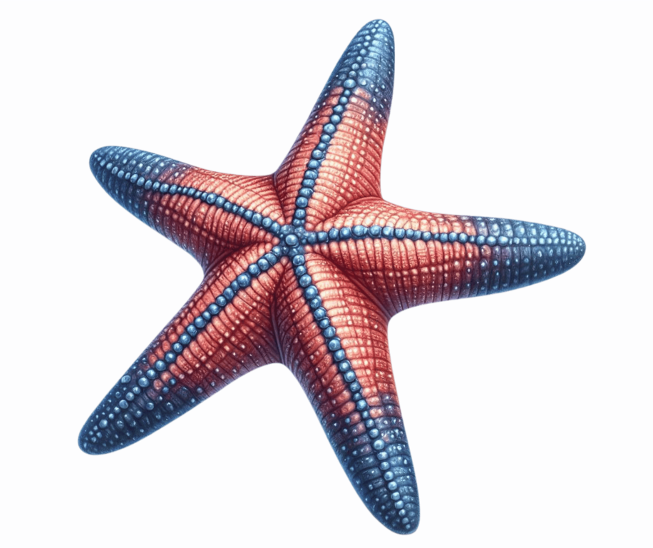 Starfish Red Blue Vinyl Sticker Decal