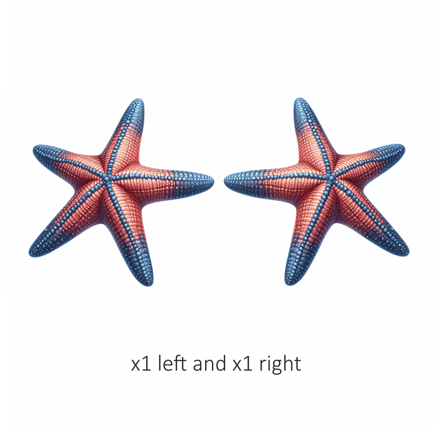 Starfish Red Blue Vinyl Sticker Decal