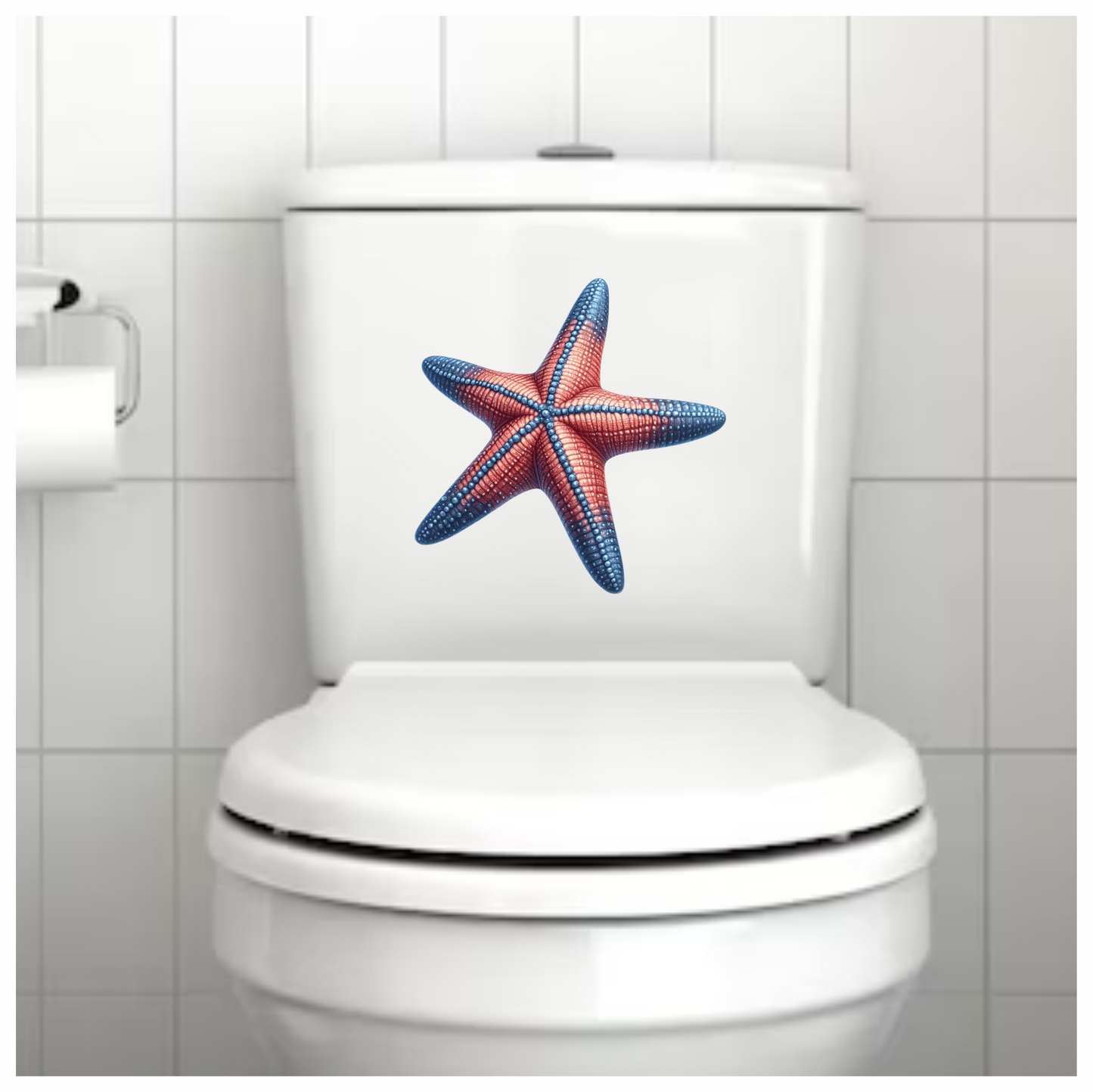 Starfish Red Blue Vinyl Sticker Decal