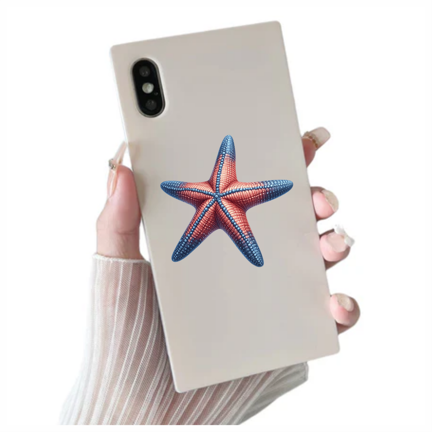 Starfish Red Blue Vinyl Sticker Decal