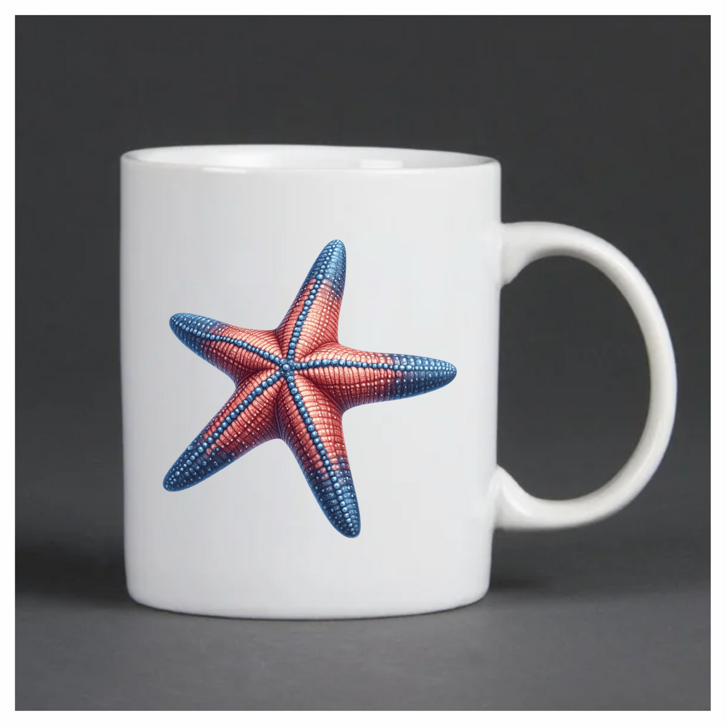 Starfish Red Blue Vinyl Sticker Decal