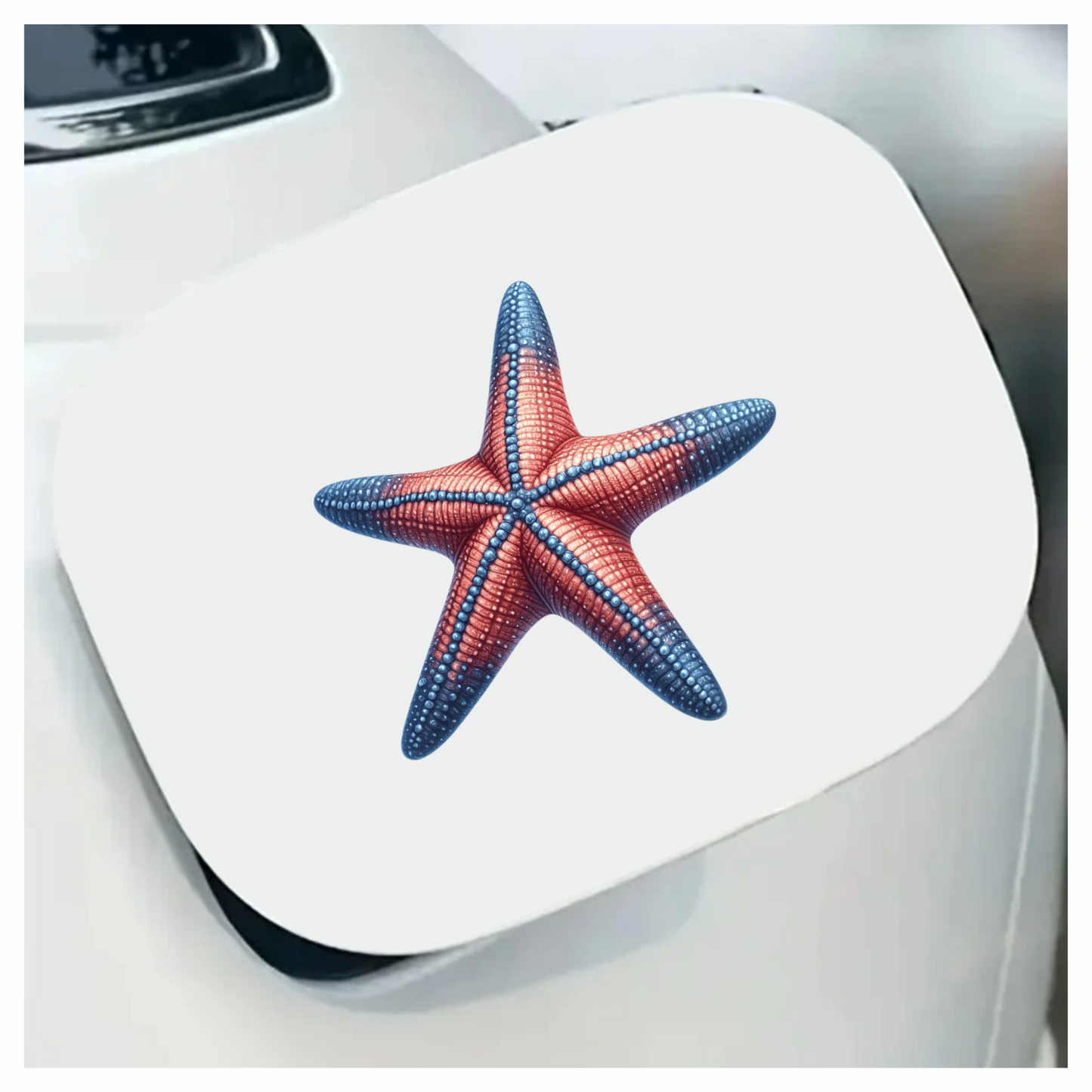 Starfish Red Blue Vinyl Sticker Decal