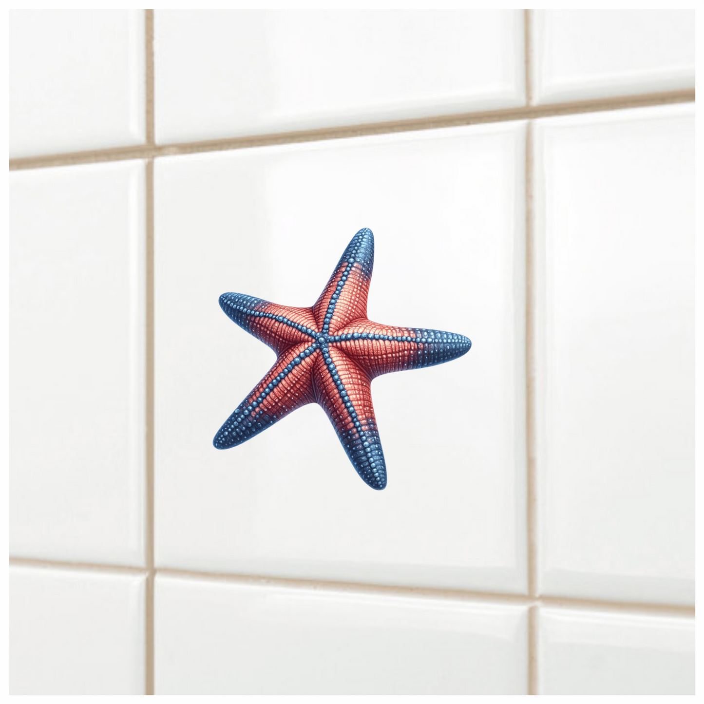 Starfish Red Blue Vinyl Sticker Decal