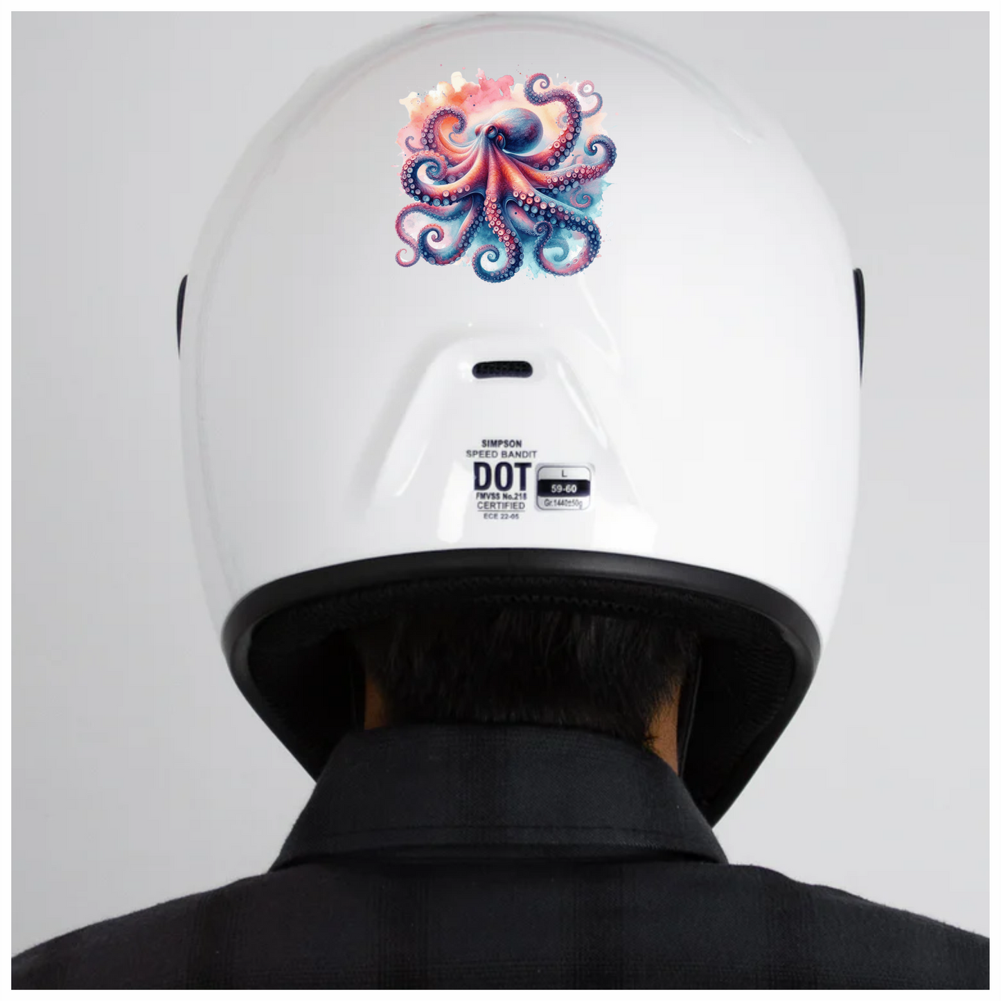 Octopus Pink Blue Tentacles Watercolor Vinyl Sticker Decal