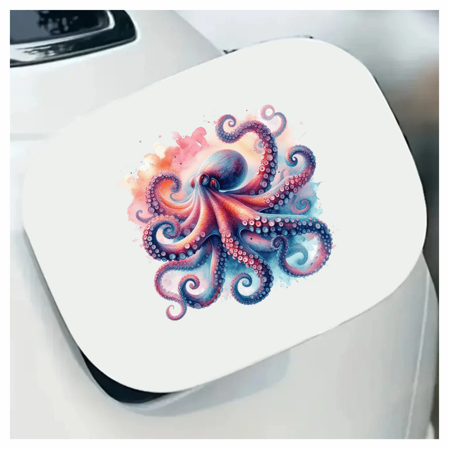 Octopus Pink Blue Tentacles Watercolor Vinyl Sticker Decal