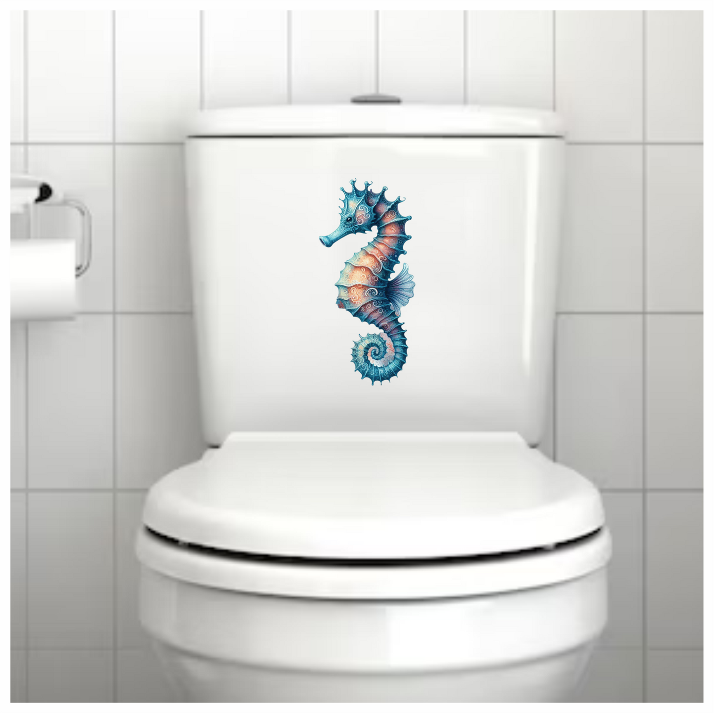 Seahorse Blue Animal Spiral Vinyl Sticker Decal