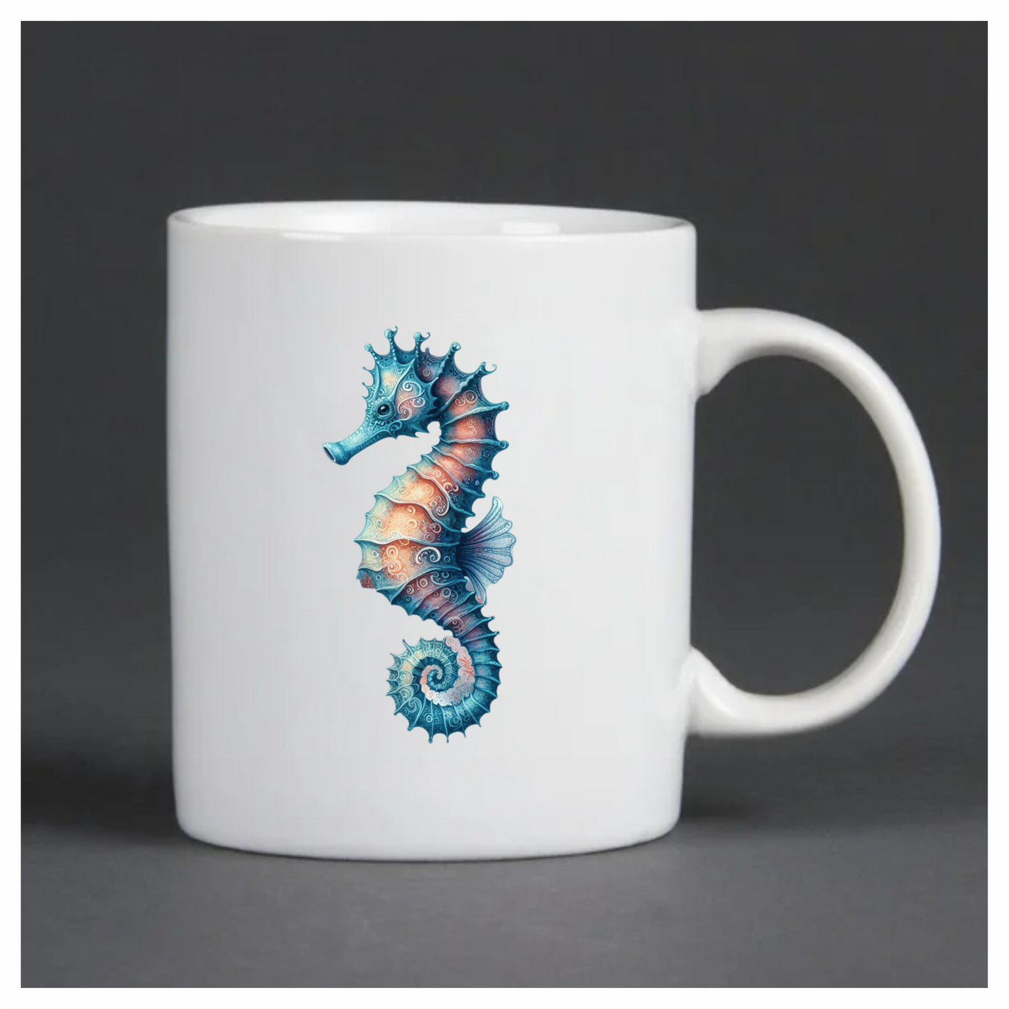 Seahorse Blue Animal Spiral Vinyl Sticker Decal