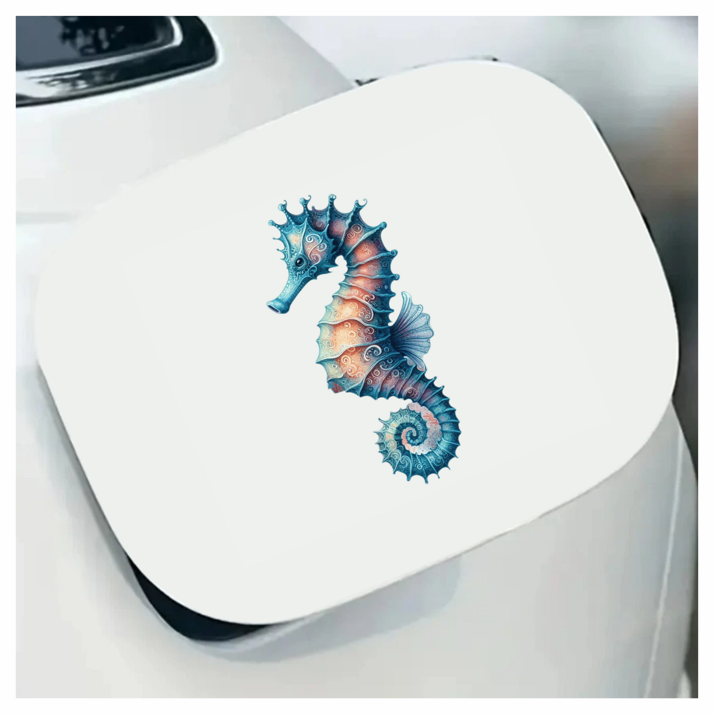 Seahorse Blue Animal Spiral Vinyl Sticker Decal