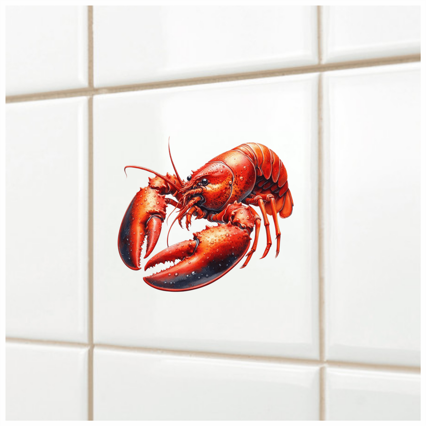 Red Lobster Crawling Vinyl Sticker Decal
