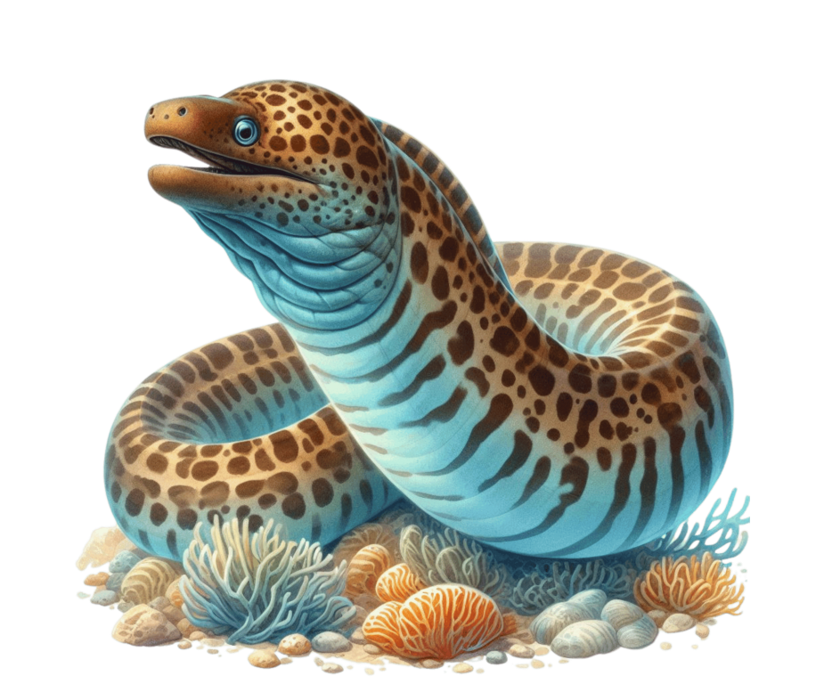 Blue Eel Fish Coral Reef Vinyl Sticker Decal