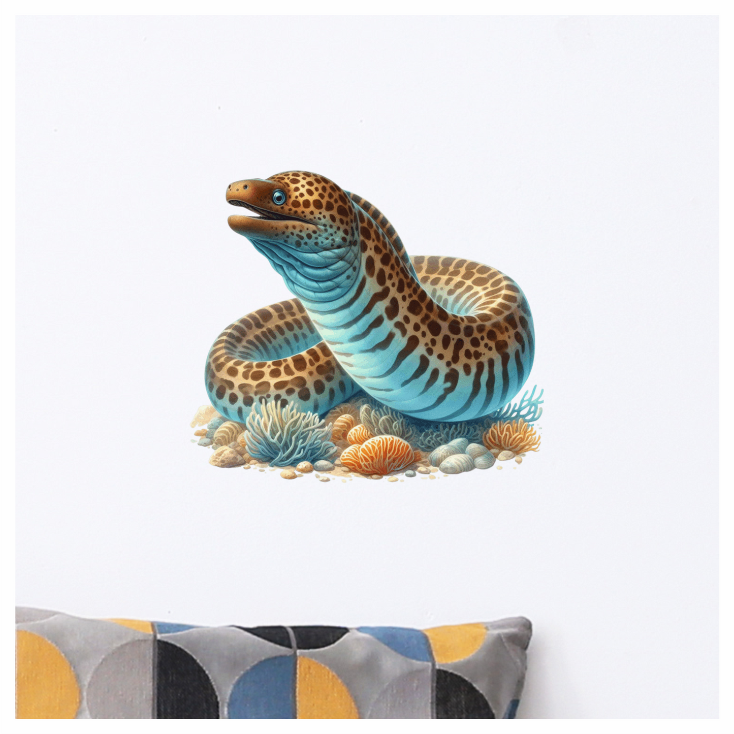 Blue Eel Fish Coral Reef Vinyl Sticker Decal