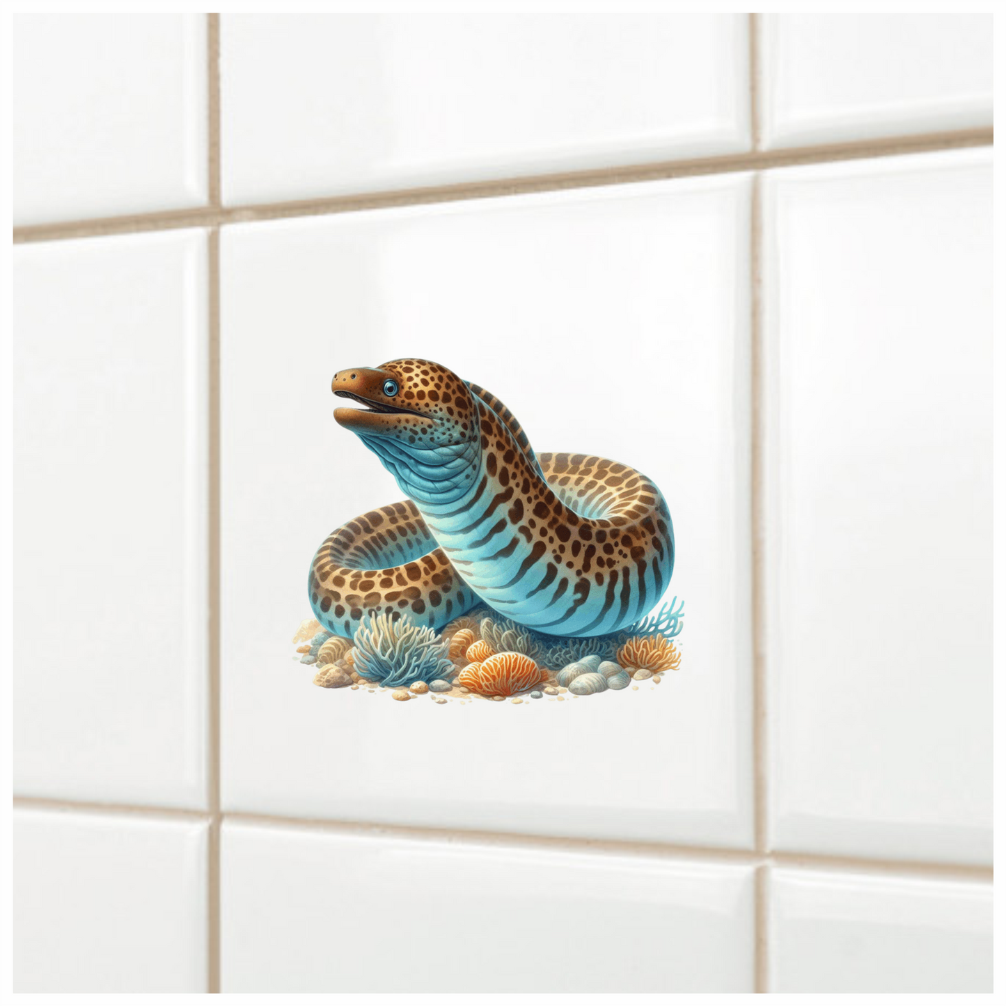 Blue Eel Fish Coral Reef Vinyl Sticker Decal
