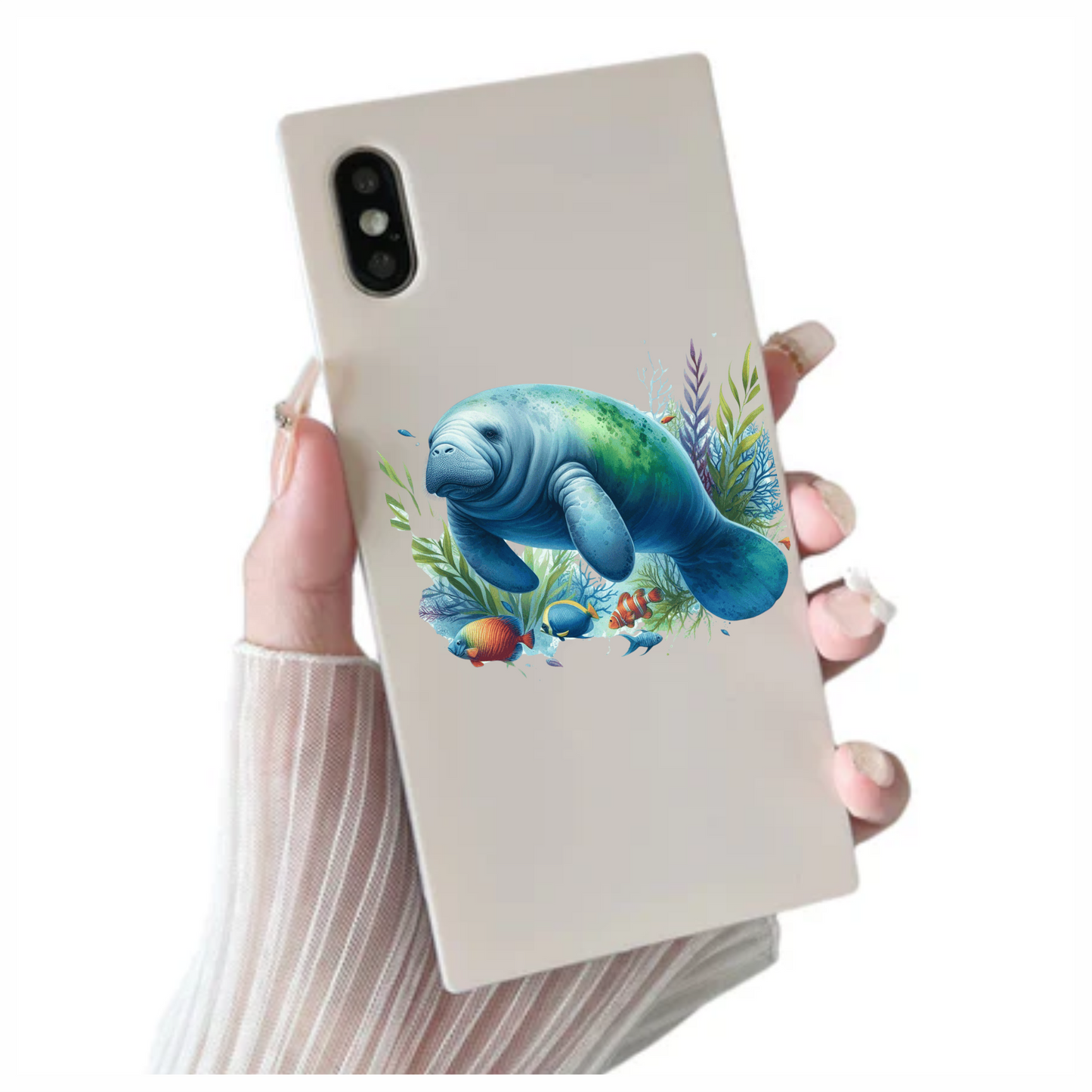 Manatee Blue Fish Seaweed Tropical Vinyl Sticker Decal