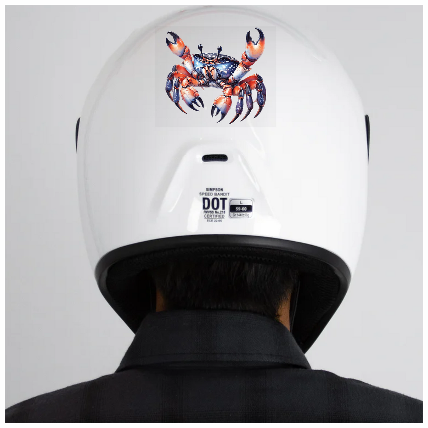 Crab Orange Blue Marine Vinyl Sticker Decal