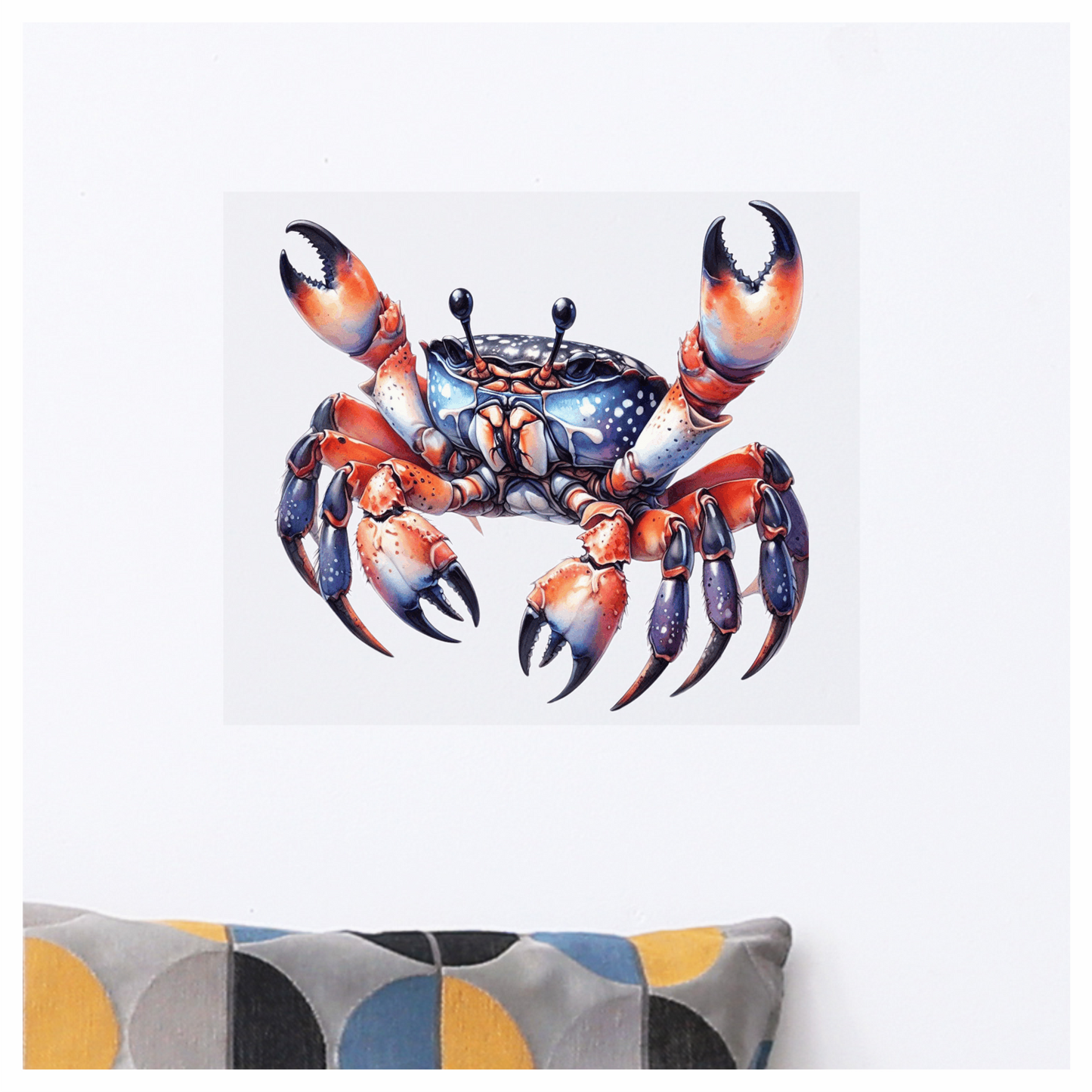Crab Orange Blue Marine Vinyl Sticker Decal