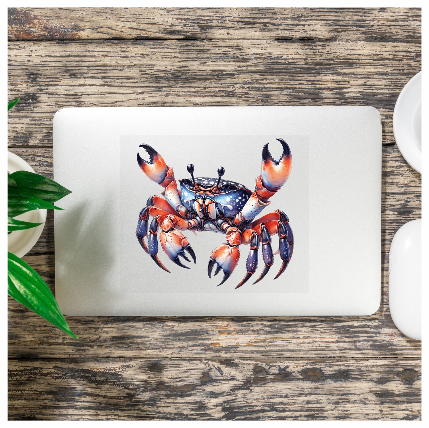 Crab Orange Blue Marine Vinyl Sticker Decal