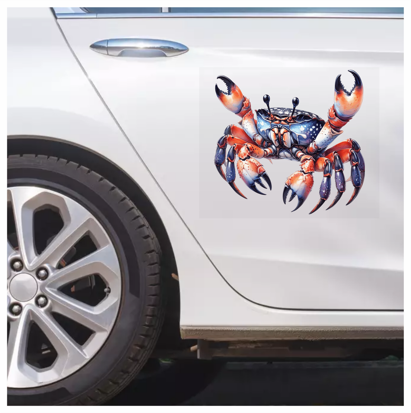 Crab Orange Blue Marine Vinyl Sticker Decal