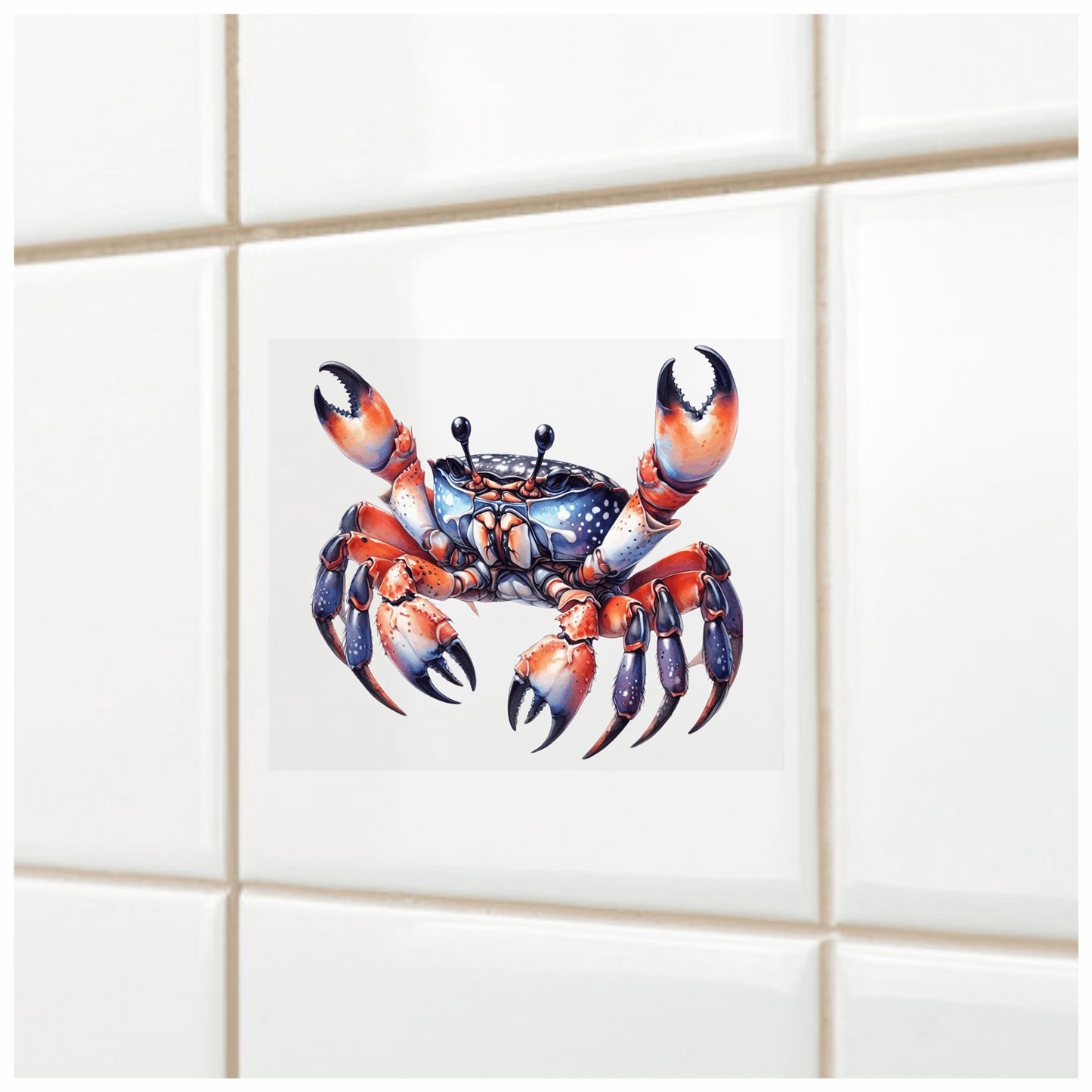 Crab Orange Blue Marine Vinyl Sticker Decal