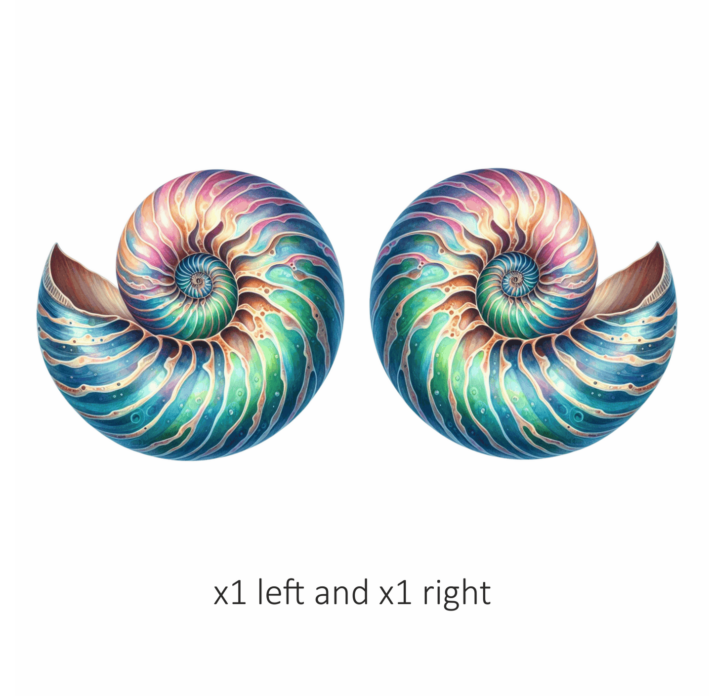 Spiral Shell Blue Water Marine Vinyl Sticker Decal