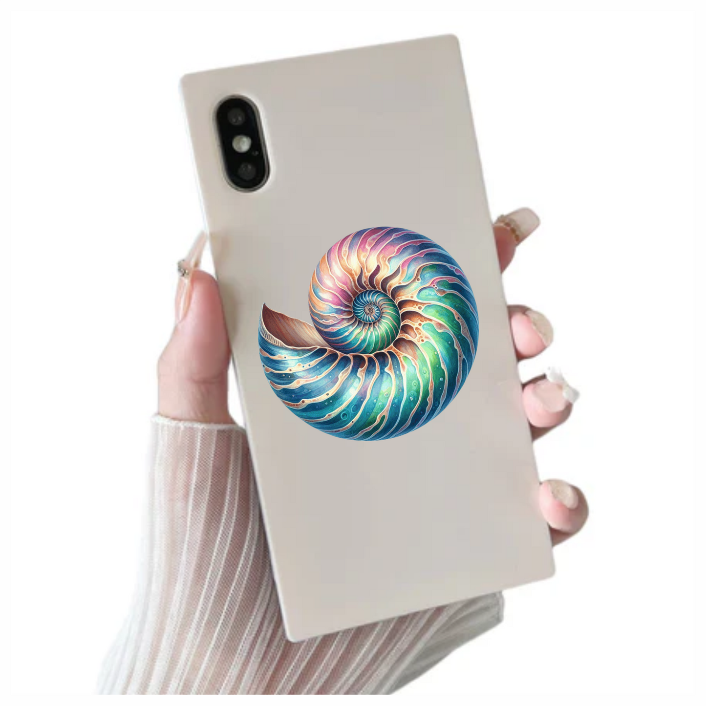Spiral Shell Blue Water Marine Vinyl Sticker Decal