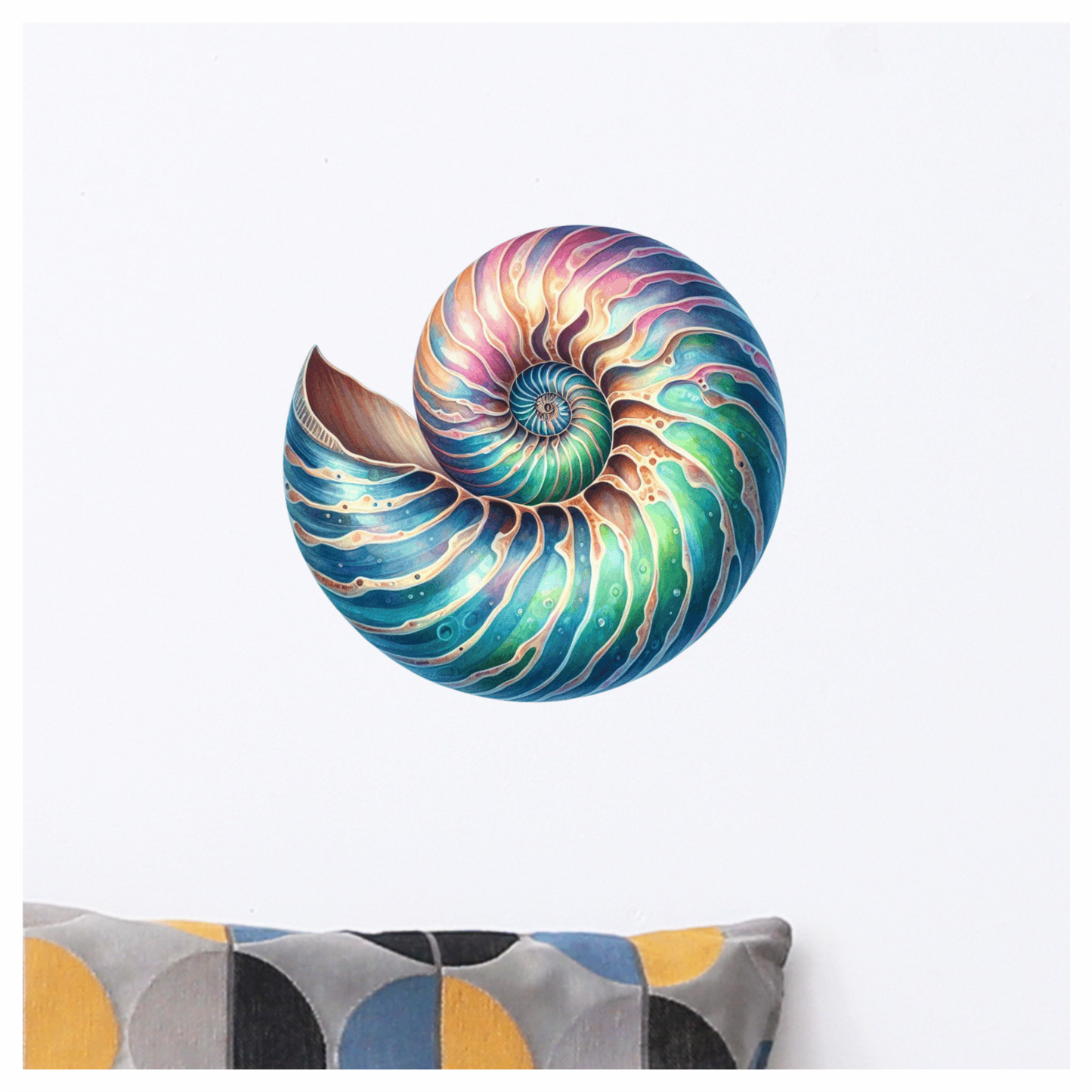 Spiral Shell Blue Water Marine Vinyl Sticker Decal