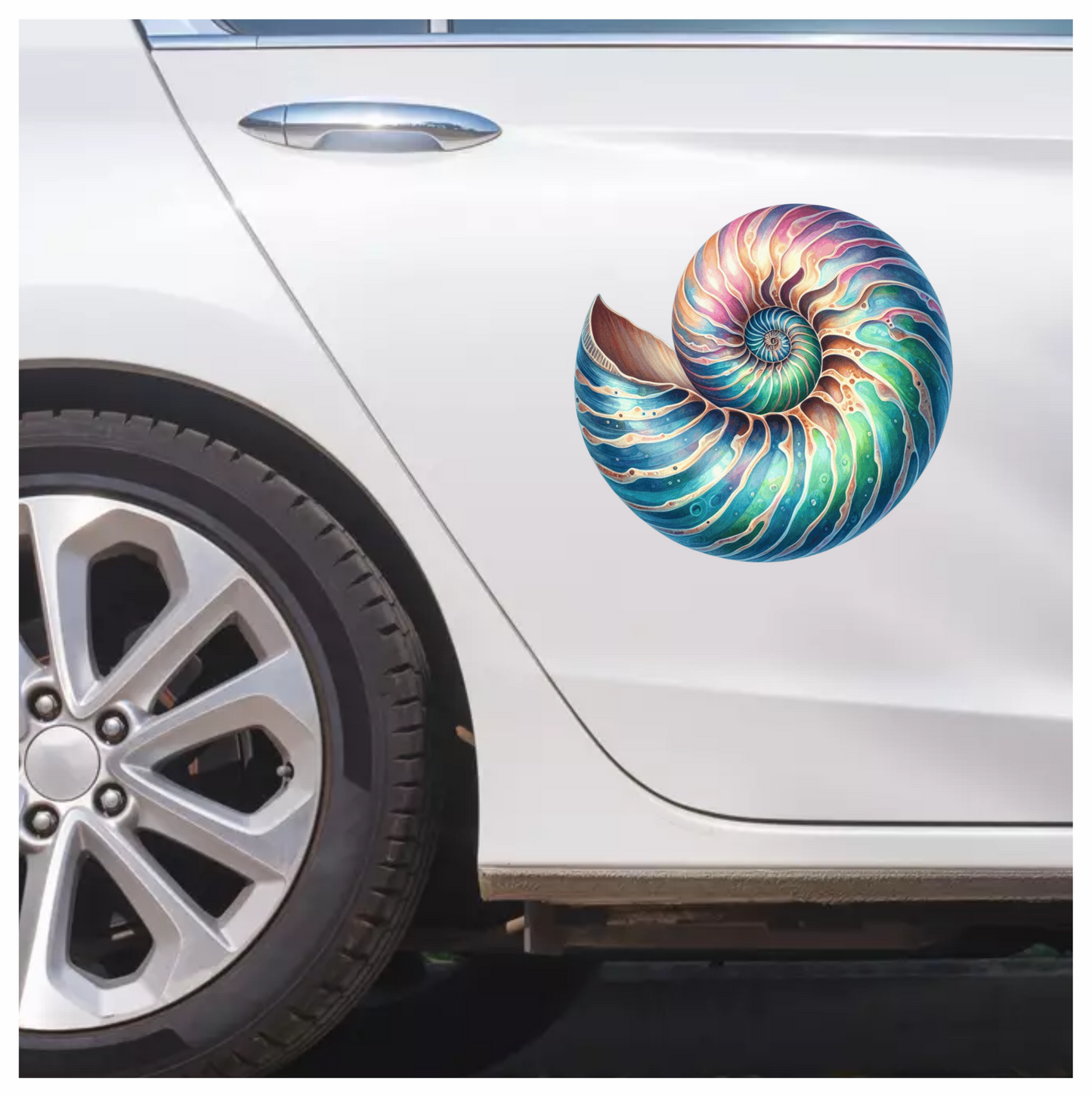 Spiral Shell Blue Water Marine Vinyl Sticker Decal