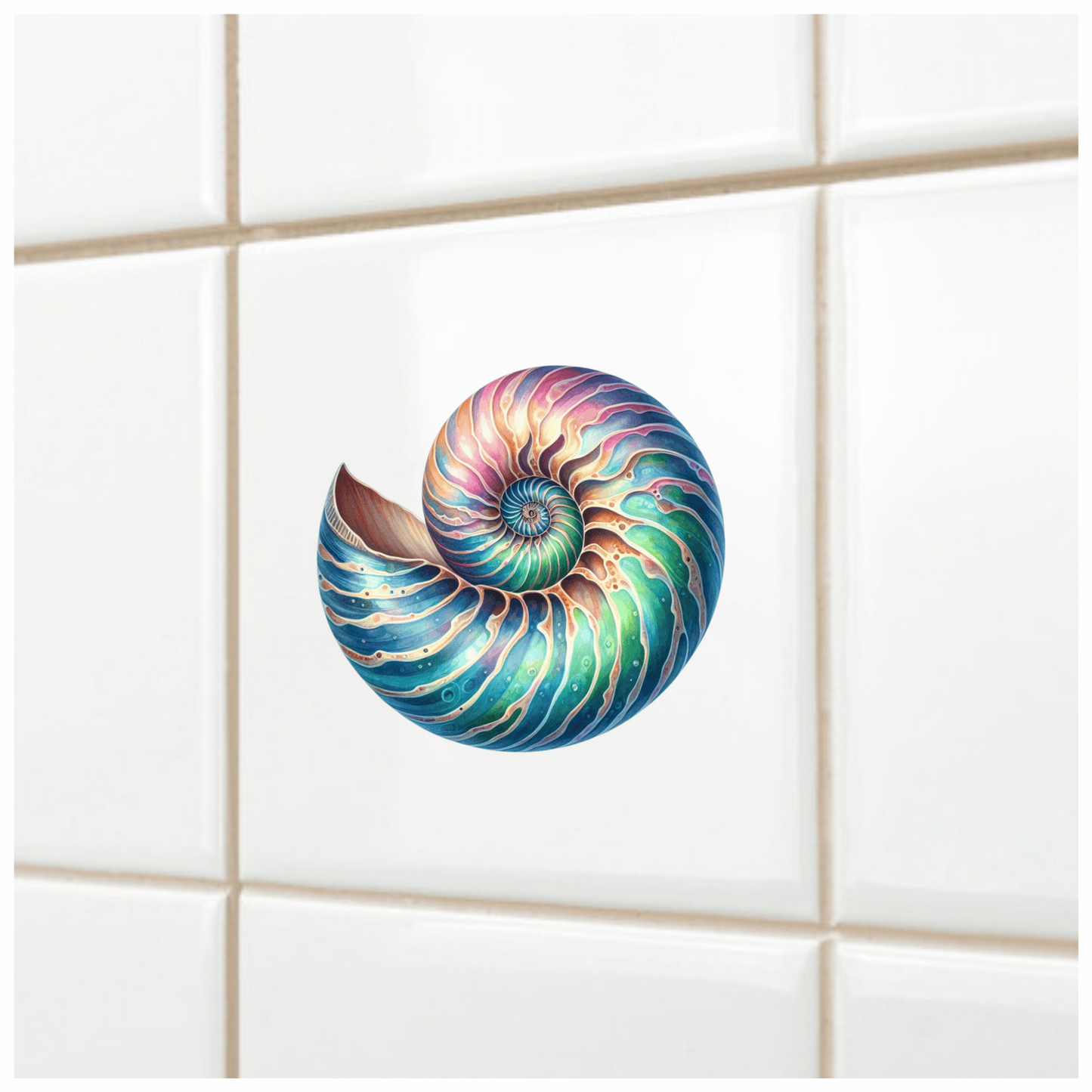 Spiral Shell Blue Water Marine Vinyl Sticker Decal