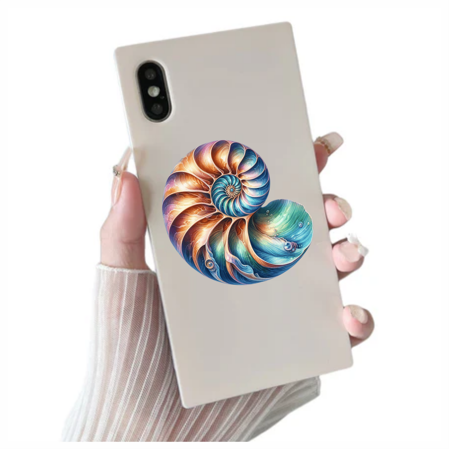 Shell Spiral Blue Nautilus Ocean Vinyl Sticker Decal