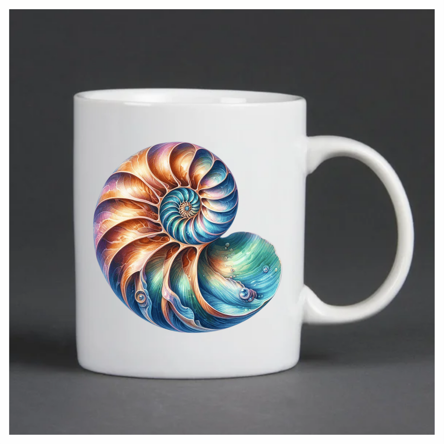 Shell Spiral Blue Nautilus Ocean Vinyl Sticker Decal