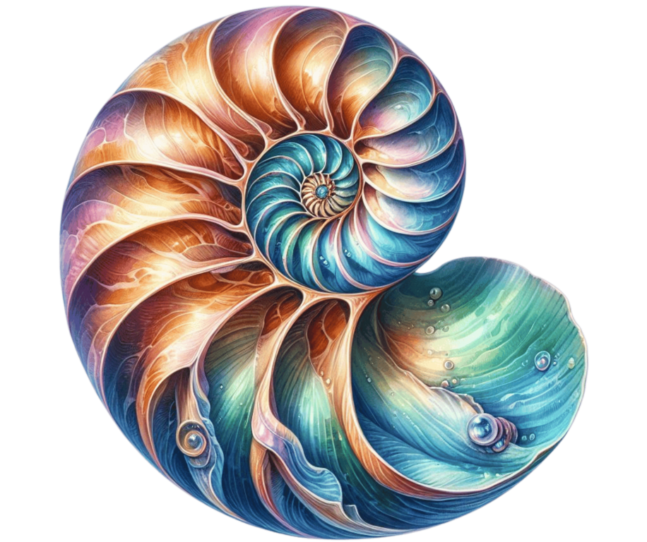 Spiral Shell Blue Water Marine Vinyl Sticker Decal