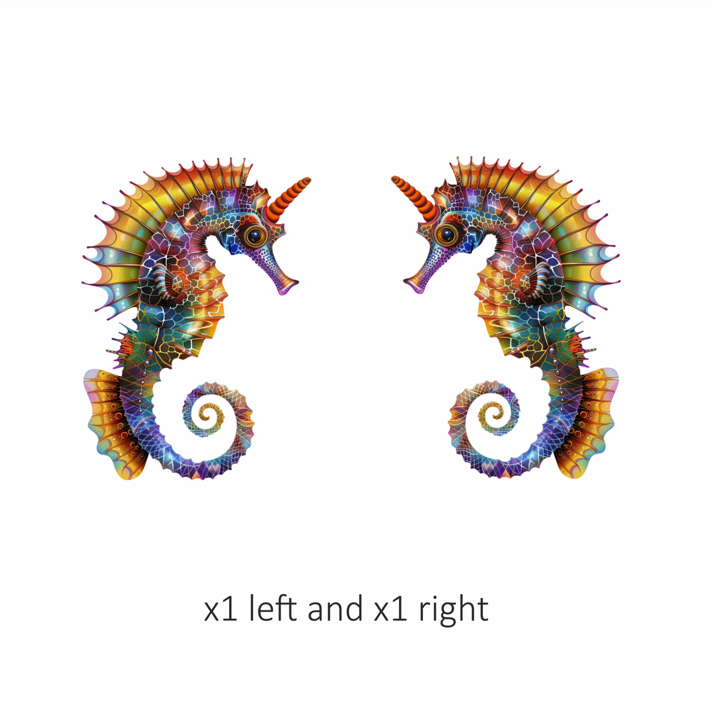Seahorse Colorful Abstract Vinyl Sticker Decal