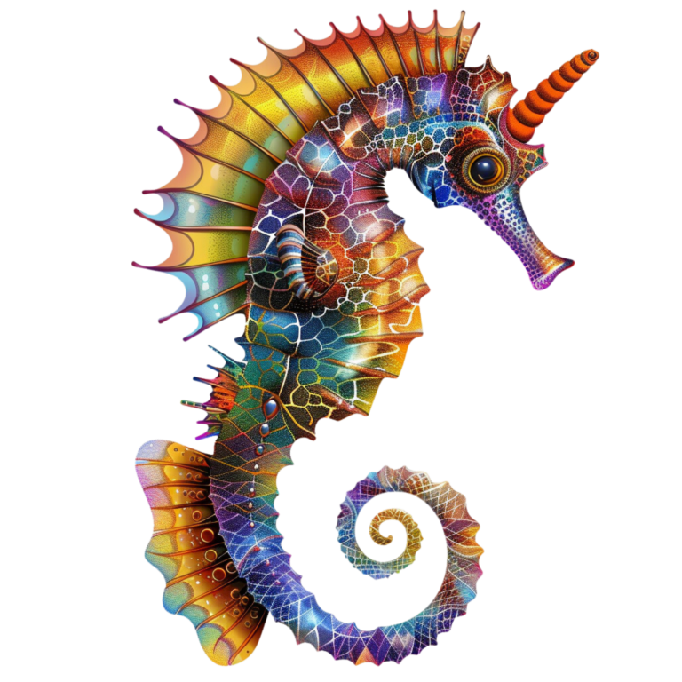 Seahorse Colorful Abstract Vinyl Sticker Decal