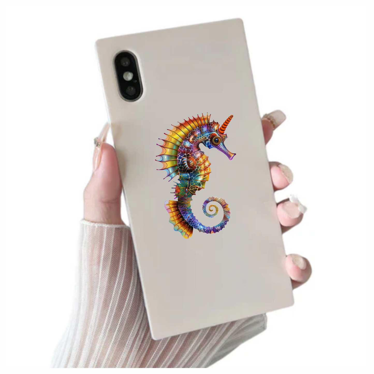 Seahorse Colorful Abstract Vinyl Sticker Decal
