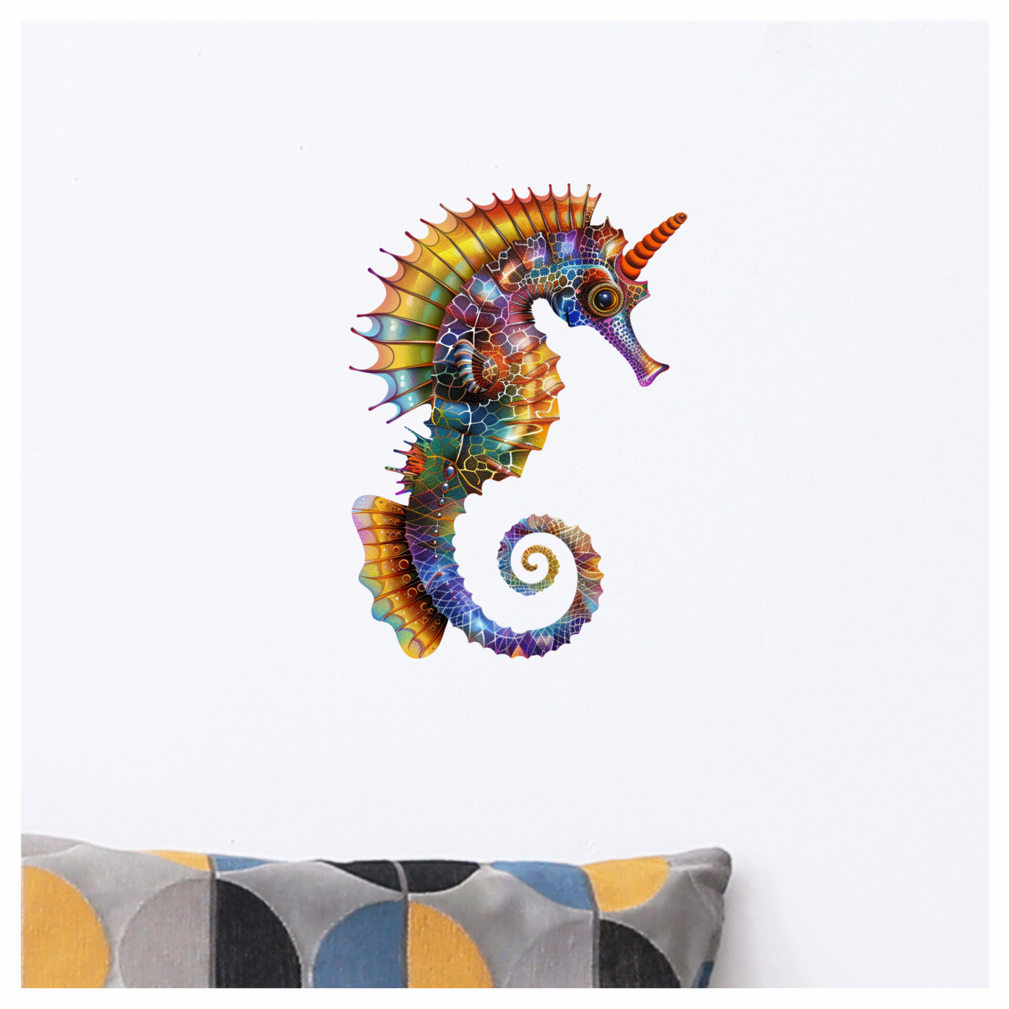 Seahorse Colorful Abstract Vinyl Sticker Decal