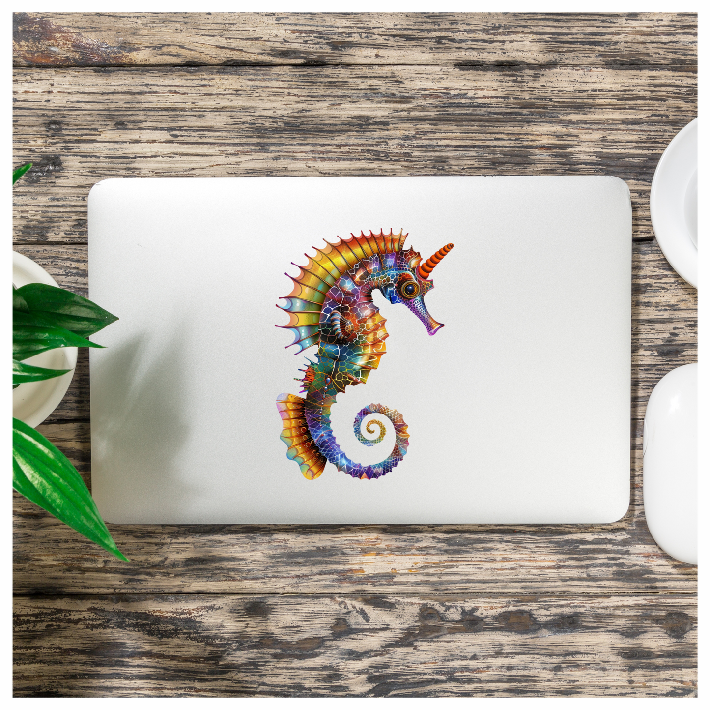 Seahorse Colorful Abstract Vinyl Sticker Decal