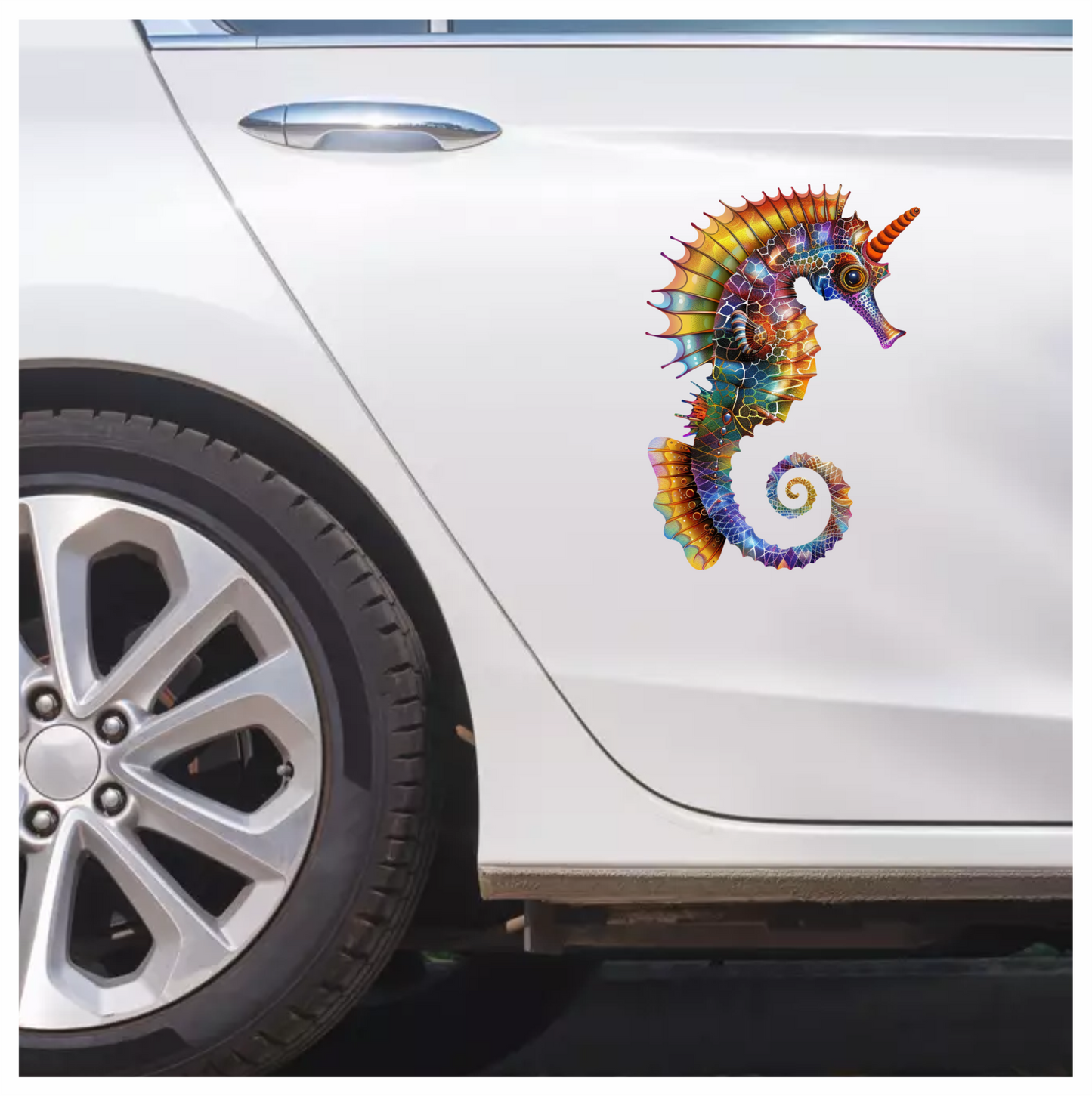 Seahorse Colorful Abstract Vinyl Sticker Decal