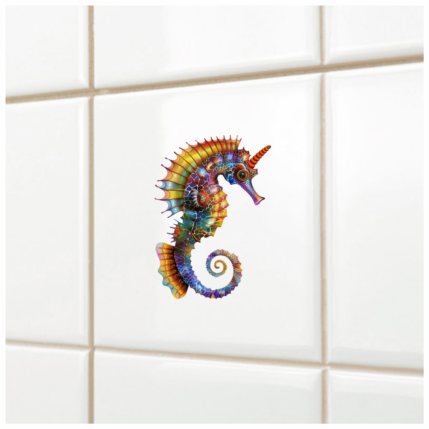 Seahorse Colorful Abstract Vinyl Sticker Decal